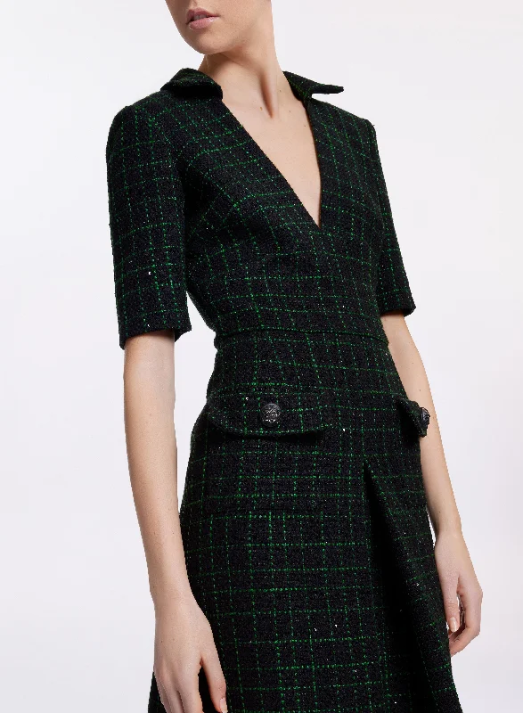 Sequin Tweed Matrix Dress