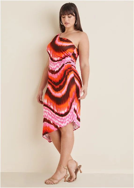 One shoulder dress - Desert Agate